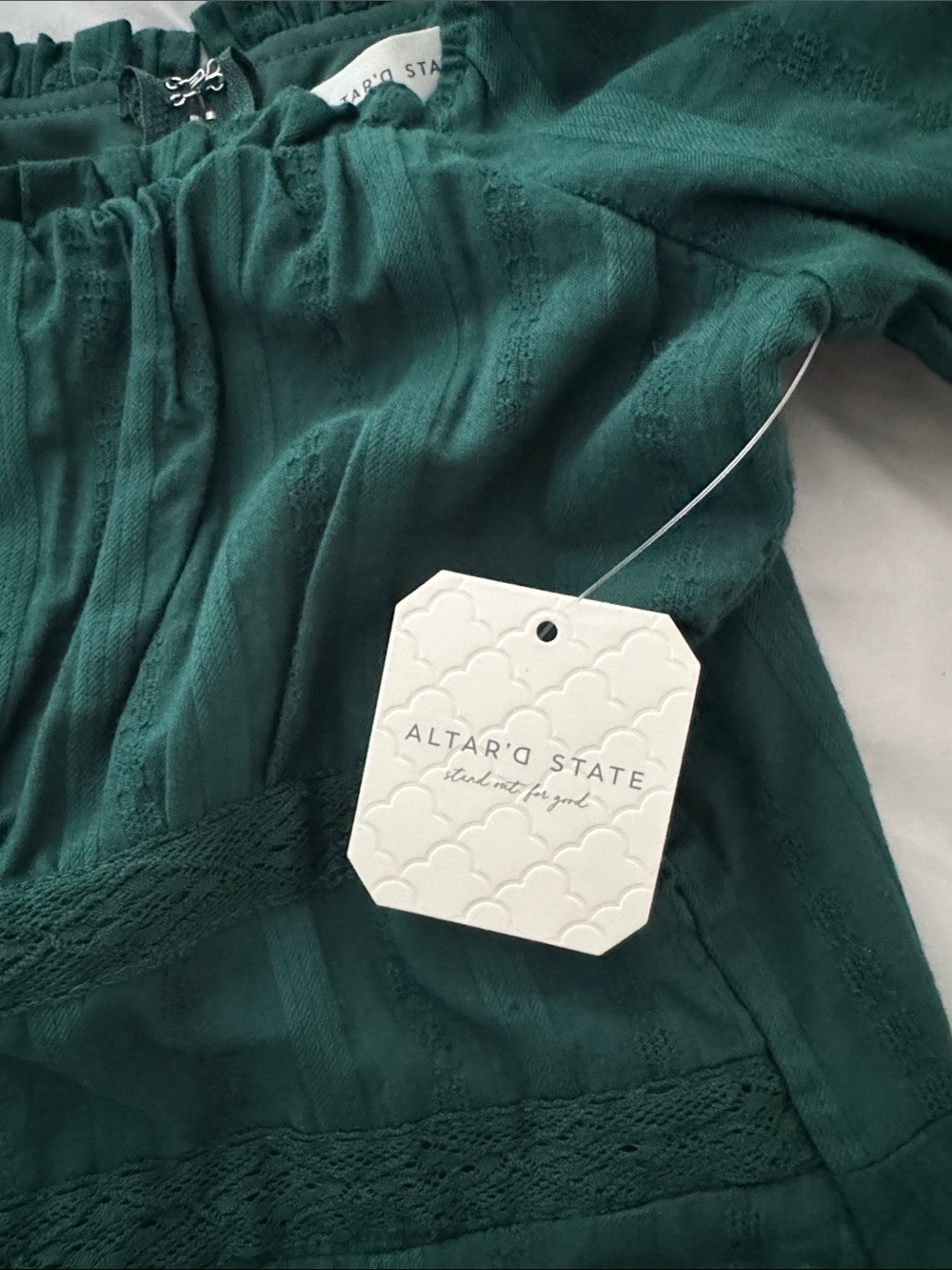 Altar'd State Deep Emerald Ruffle Dress - Picture 4 of 4